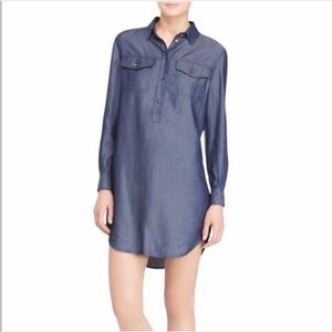 J BRAND Brea Chambray Shirt Mini Dress S